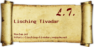 Lisching Tivadar névjegykártya